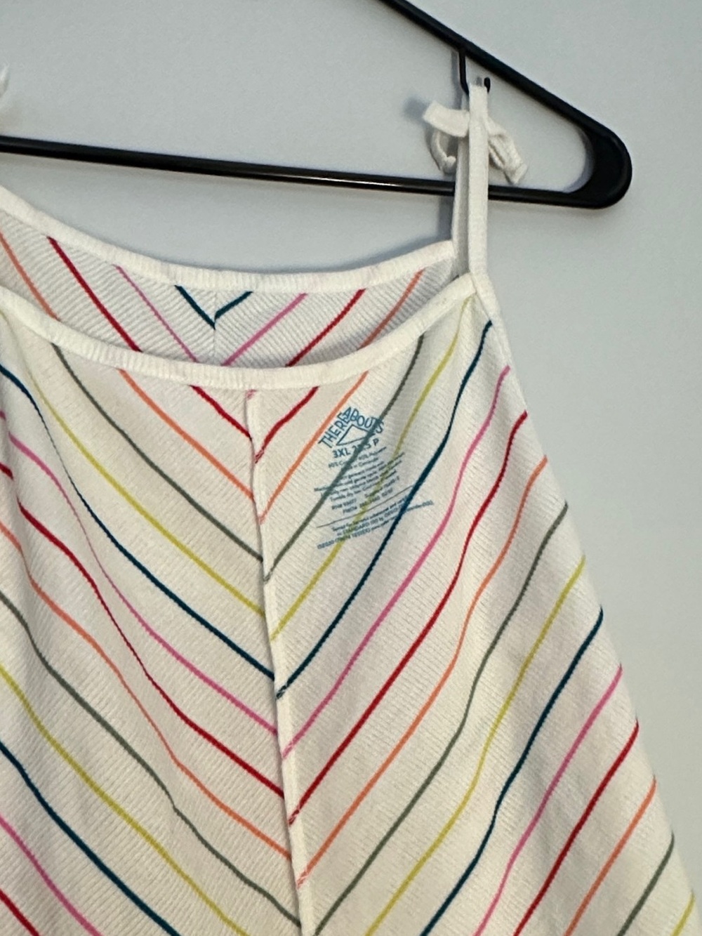 White Multicolor Striped Ribbed Tank Top - Picture 4 of 4